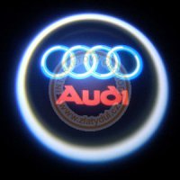 Svtc LED logo projektor AUDI ze dve na silnici, sada 2 ks