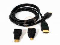 Kabel HDMI 1,5m + 2 ks redukce Mini, Micro