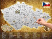 Stírací mapa Česká republika 80 x 60 cm